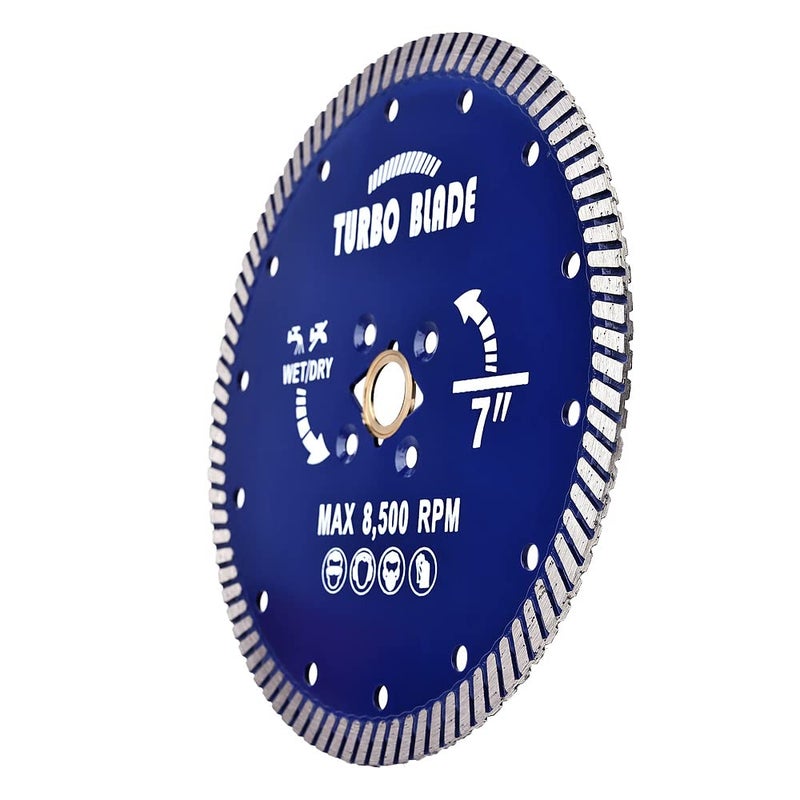 OSCEH 7" Diamond Turbo Blade Granite Diamond Blade for Granite Marble Porcelain Tile Wet/Dry Cutting - Image 2